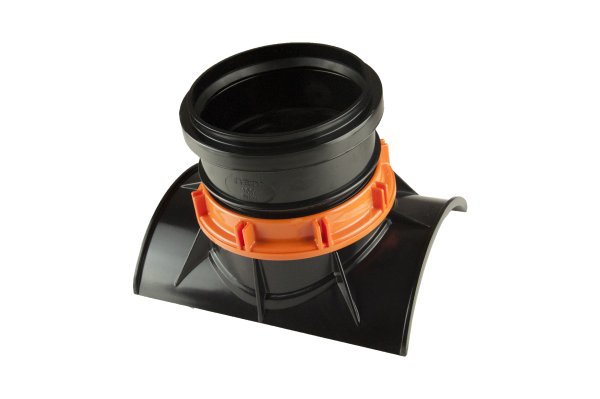 Siodło kanalizacji zewnętrznej 90° PVC-U jednokielichowe z uszczelką, łączenie mechaniczne 200/160 Kaczmarek 0728171390